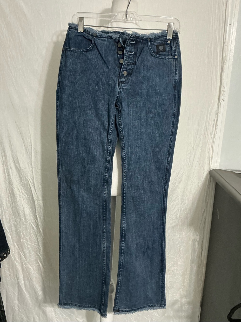 Harley-Davidson Dark Blue Women's Bootcut Jeans with Button Fly